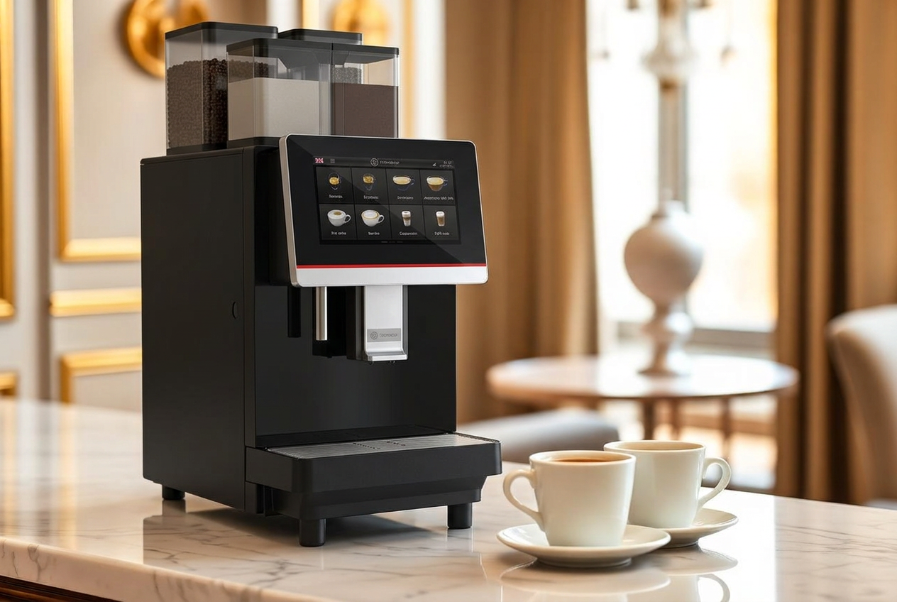 Machine automatique installée dans le lounge d'un hôtel